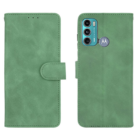 Funda de Cuero Cartera con Soporte Carcasa L01Z para Motorola Moto G40 Fusion Verde