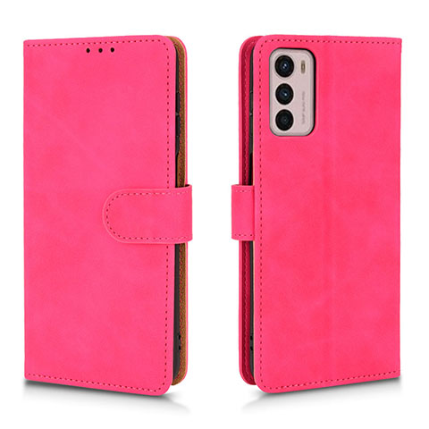 Funda de Cuero Cartera con Soporte Carcasa L01Z para Motorola Moto G42 Rosa Roja