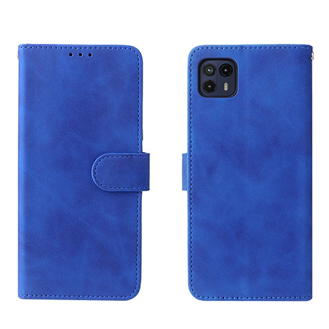 Funda de Cuero Cartera con Soporte Carcasa L01Z para Motorola Moto G50 5G Azul