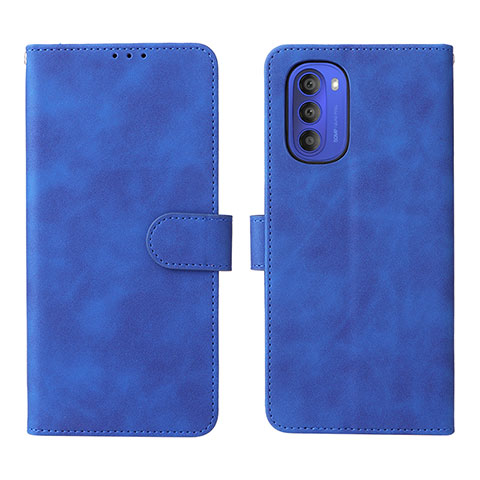 Funda de Cuero Cartera con Soporte Carcasa L01Z para Motorola Moto G51 5G Azul