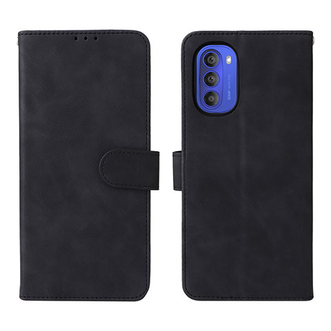 Funda de Cuero Cartera con Soporte Carcasa L01Z para Motorola Moto G51 5G Negro