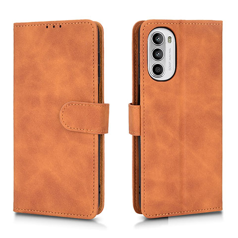 Funda de Cuero Cartera con Soporte Carcasa L01Z para Motorola Moto G52j 5G Marron