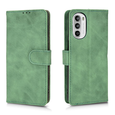 Funda de Cuero Cartera con Soporte Carcasa L01Z para Motorola Moto G52j 5G Verde