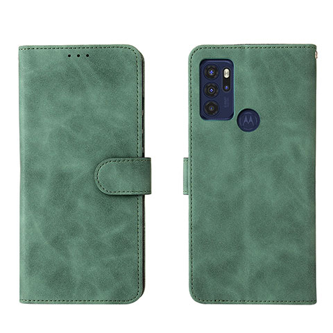 Funda de Cuero Cartera con Soporte Carcasa L01Z para Motorola Moto G60s Verde