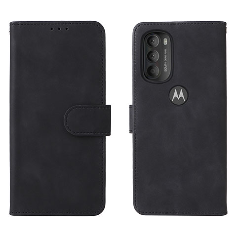 Funda de Cuero Cartera con Soporte Carcasa L01Z para Motorola Moto G71 5G Negro