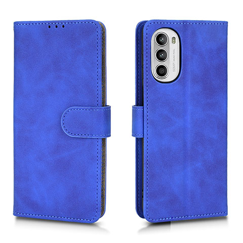 Funda de Cuero Cartera con Soporte Carcasa L01Z para Motorola Moto G71s 5G Azul