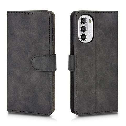 Funda de Cuero Cartera con Soporte Carcasa L01Z para Motorola Moto G71s 5G Negro