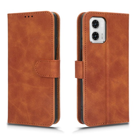 Funda de Cuero Cartera con Soporte Carcasa L01Z para Motorola Moto G73 5G Marron