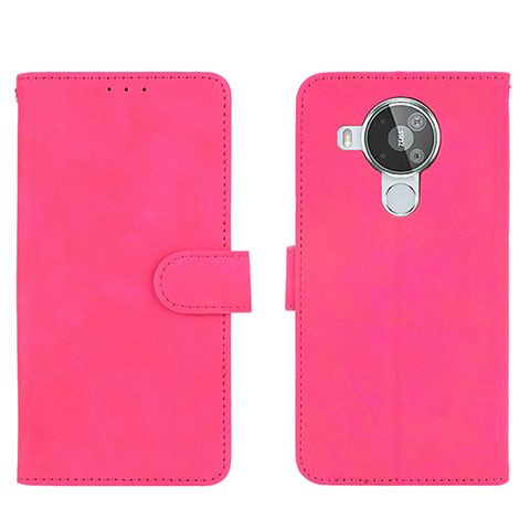 Funda de Cuero Cartera con Soporte Carcasa L01Z para Nokia 7.3 Rosa Roja