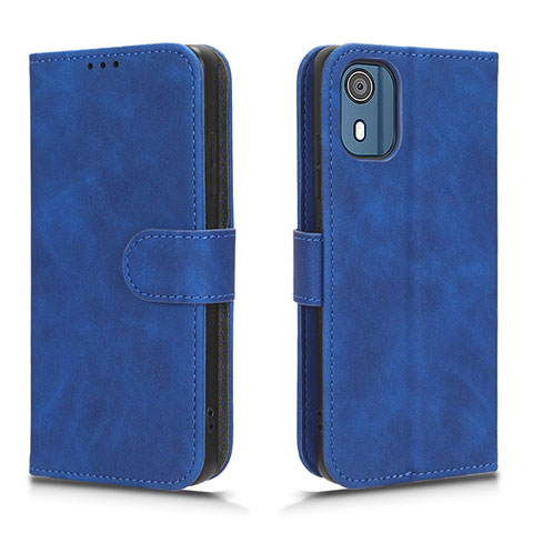 Funda de Cuero Cartera con Soporte Carcasa L01Z para Nokia C02 Azul