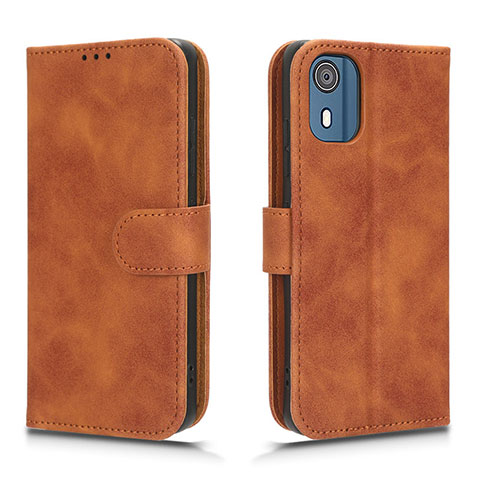 Funda de Cuero Cartera con Soporte Carcasa L01Z para Nokia C02 Marron