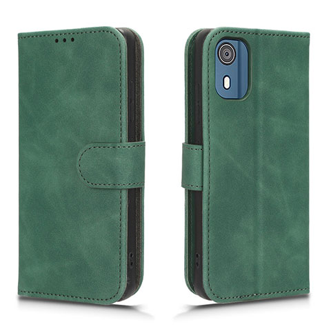 Funda de Cuero Cartera con Soporte Carcasa L01Z para Nokia C02 Verde