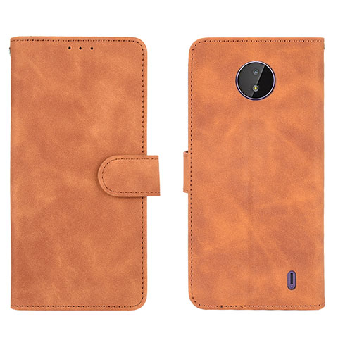 Funda de Cuero Cartera con Soporte Carcasa L01Z para Nokia C20 Marron