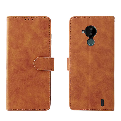 Funda de Cuero Cartera con Soporte Carcasa L01Z para Nokia C30 Marron