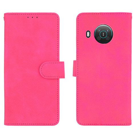 Funda de Cuero Cartera con Soporte Carcasa L01Z para Nokia X20 Rosa Roja