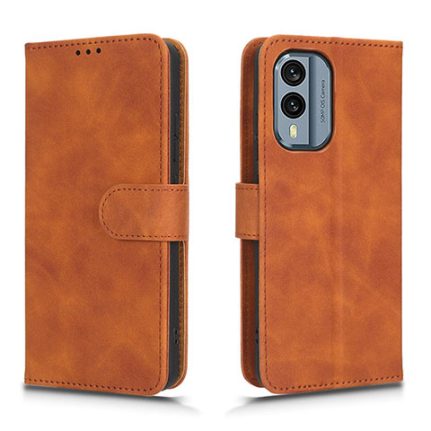 Funda de Cuero Cartera con Soporte Carcasa L01Z para Nokia X30 5G Marron