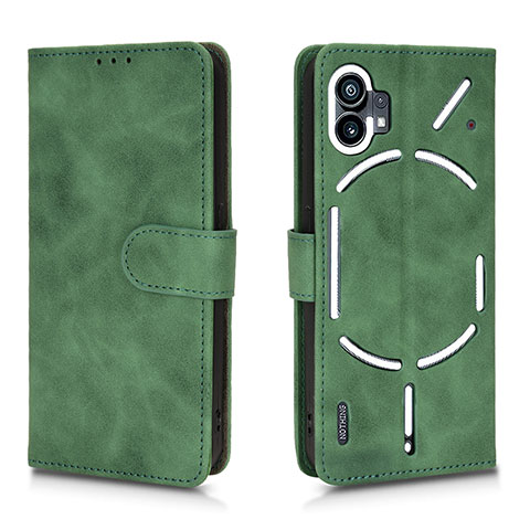 Funda de Cuero Cartera con Soporte Carcasa L01Z para Nothing Phone 1 Verde