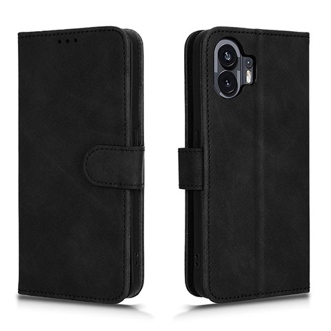 Funda de Cuero Cartera con Soporte Carcasa L01Z para Nothing Phone 2 Negro