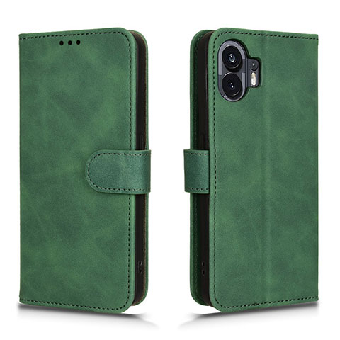 Funda de Cuero Cartera con Soporte Carcasa L01Z para Nothing Phone 2 Verde