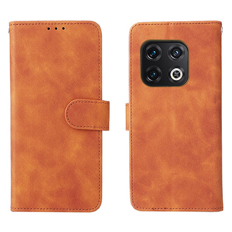 Funda de Cuero Cartera con Soporte Carcasa L01Z para OnePlus 10 Pro 5G Marron