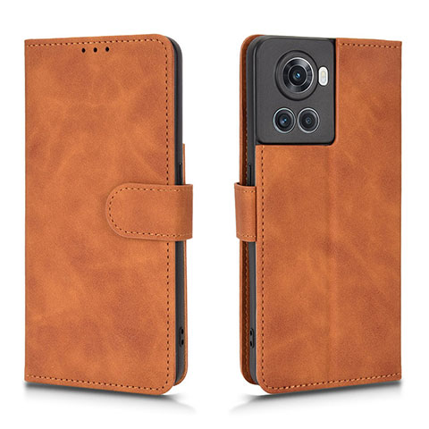 Funda de Cuero Cartera con Soporte Carcasa L01Z para OnePlus 10R 5G Marron