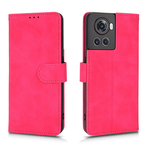 Funda de Cuero Cartera con Soporte Carcasa L01Z para OnePlus 10R 5G Rosa Roja