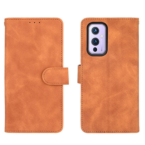 Funda de Cuero Cartera con Soporte Carcasa L01Z para OnePlus 9 5G Marron