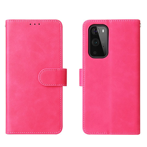 Funda de Cuero Cartera con Soporte Carcasa L01Z para OnePlus 9 Pro 5G Rosa Roja