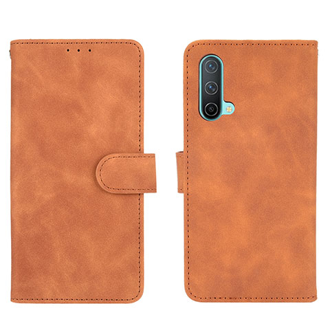 Funda de Cuero Cartera con Soporte Carcasa L01Z para OnePlus Nord CE 5G Marron