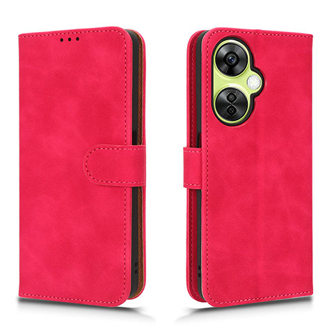 Funda de Cuero Cartera con Soporte Carcasa L01Z para OnePlus Nord N30 5G Rosa Roja