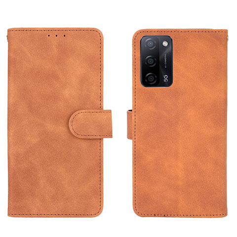 Funda de Cuero Cartera con Soporte Carcasa L01Z para Oppo A53s 5G Marron