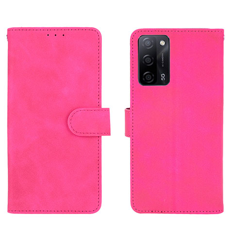 Funda de Cuero Cartera con Soporte Carcasa L01Z para Oppo A53s 5G Rosa Roja