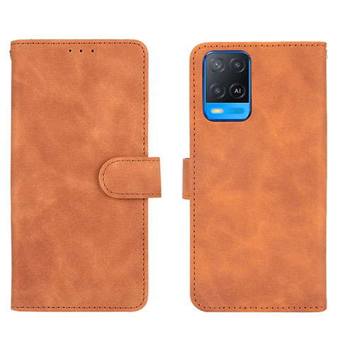 Funda de Cuero Cartera con Soporte Carcasa L01Z para Oppo A54 4G Marron