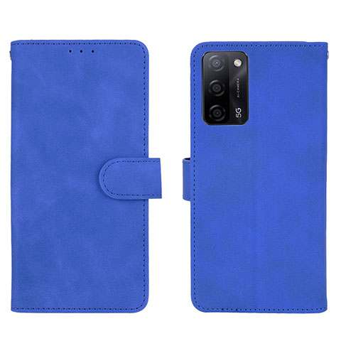 Funda de Cuero Cartera con Soporte Carcasa L01Z para Oppo A55 5G Azul