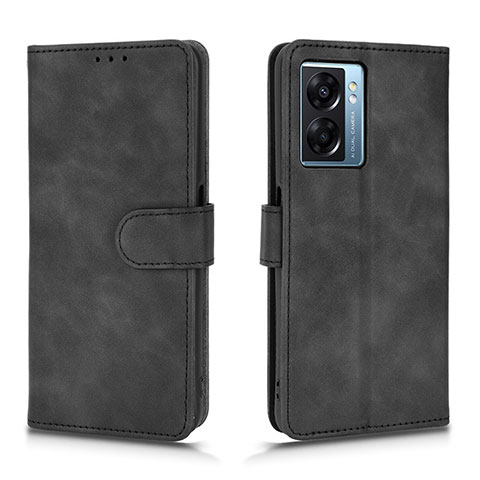 Funda de Cuero Cartera con Soporte Carcasa L01Z para Oppo A56S 5G Negro