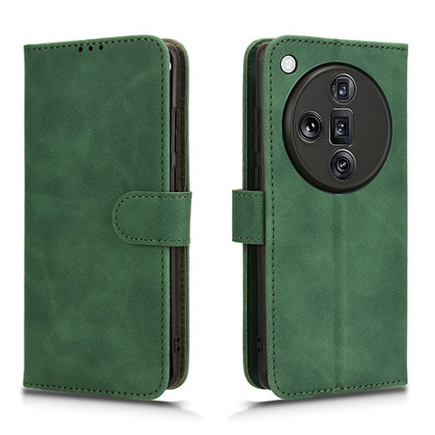 Funda de Cuero Cartera con Soporte Carcasa L01Z para Oppo Find X7 Ultra 5G Verde