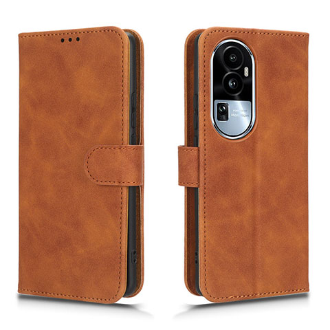 Funda de Cuero Cartera con Soporte Carcasa L01Z para Oppo Reno10 Pro+ Plus 5G Marron