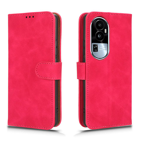 Funda de Cuero Cartera con Soporte Carcasa L01Z para Oppo Reno10 Pro+ Plus 5G Rosa Roja