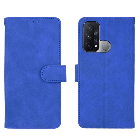 Funda de Cuero Cartera con Soporte Carcasa L01Z para Oppo Reno5 A Azul