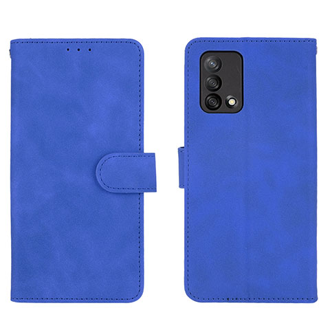 Funda de Cuero Cartera con Soporte Carcasa L01Z para Oppo Reno6 Lite Azul