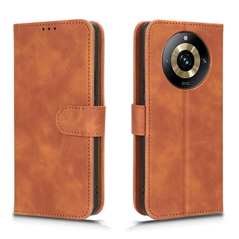 Funda de Cuero Cartera con Soporte Carcasa L01Z para Realme 11 Pro 5G Marron