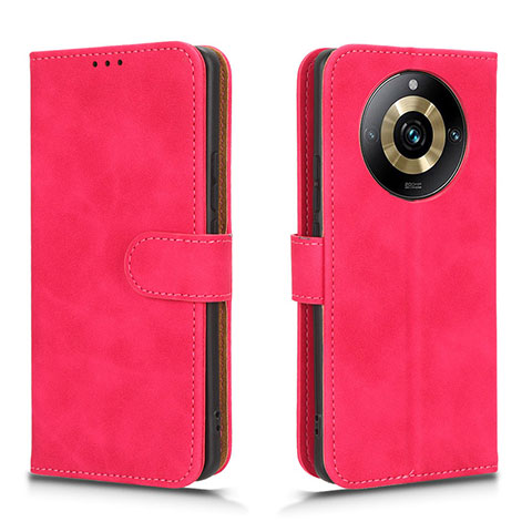 Funda de Cuero Cartera con Soporte Carcasa L01Z para Realme 11 Pro 5G Rosa Roja