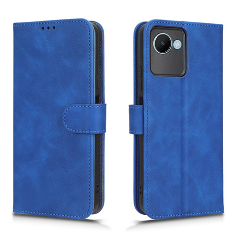 Funda de Cuero Cartera con Soporte Carcasa L01Z para Realme C30 Azul