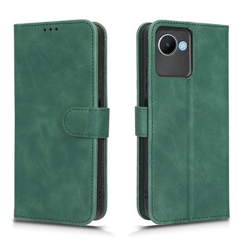 Funda de Cuero Cartera con Soporte Carcasa L01Z para Realme C30s Verde