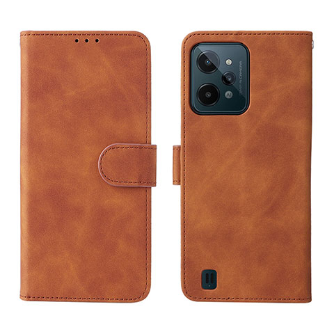 Funda de Cuero Cartera con Soporte Carcasa L01Z para Realme C31 Marron