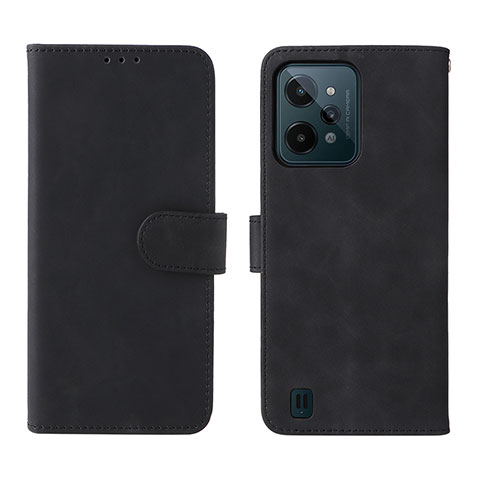 Funda de Cuero Cartera con Soporte Carcasa L01Z para Realme C31 Negro