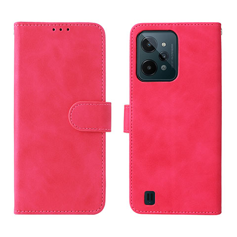 Funda de Cuero Cartera con Soporte Carcasa L01Z para Realme C31 Rosa Roja