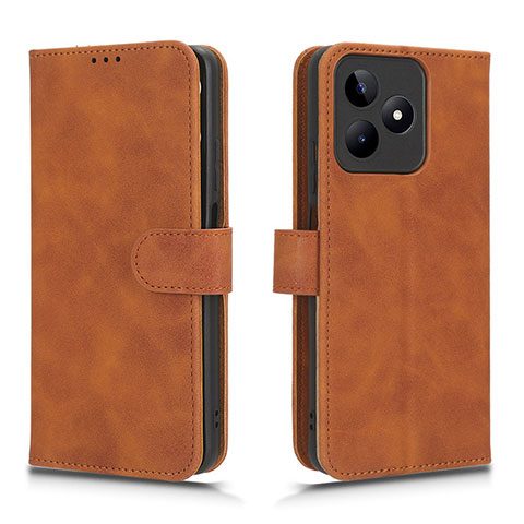 Funda de Cuero Cartera con Soporte Carcasa L01Z para Realme C53 Marron