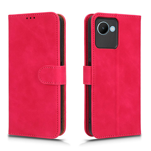 Funda de Cuero Cartera con Soporte Carcasa L01Z para Realme Narzo 50i Prime Rosa Roja