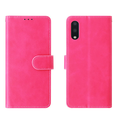 Funda de Cuero Cartera con Soporte Carcasa L01Z para Samsung Galaxy A02 Rosa Roja